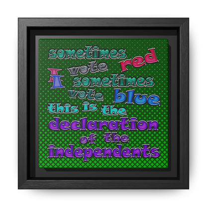 declaration of the independents - framed canvas art (logo green)