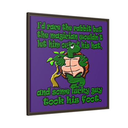 turtle race - framed canvas art (purple)