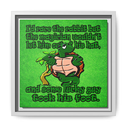 turtle race - framed canvas art (green turf)
