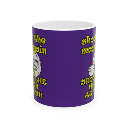 shoot the moon again - White Mug (purple)