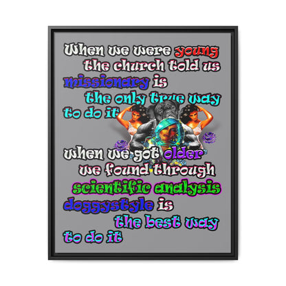 doggystyle - framed canvas art (grey)