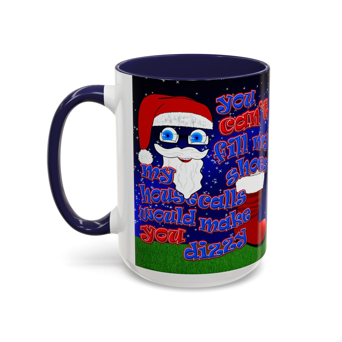 santa's shoes - Accent Mug ('snoops' background)