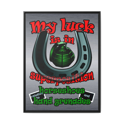 my luck - framed canvas art (brushed nickel)