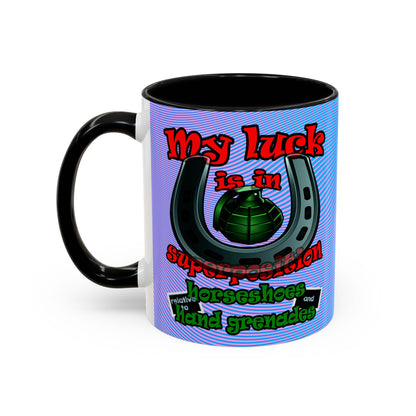 my luck - Accent Mug (light blue-purple wave)