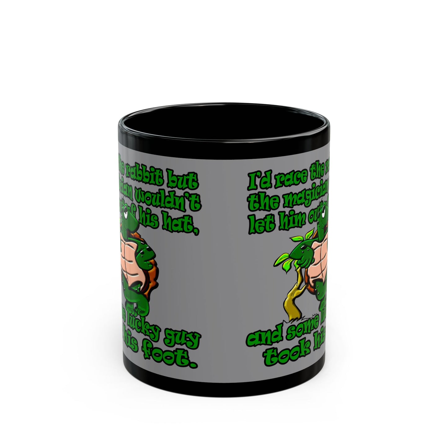 turtle race - Black Mug (grey)