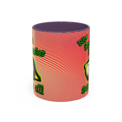 green monster - Accent Mug (yellow-orange wave)