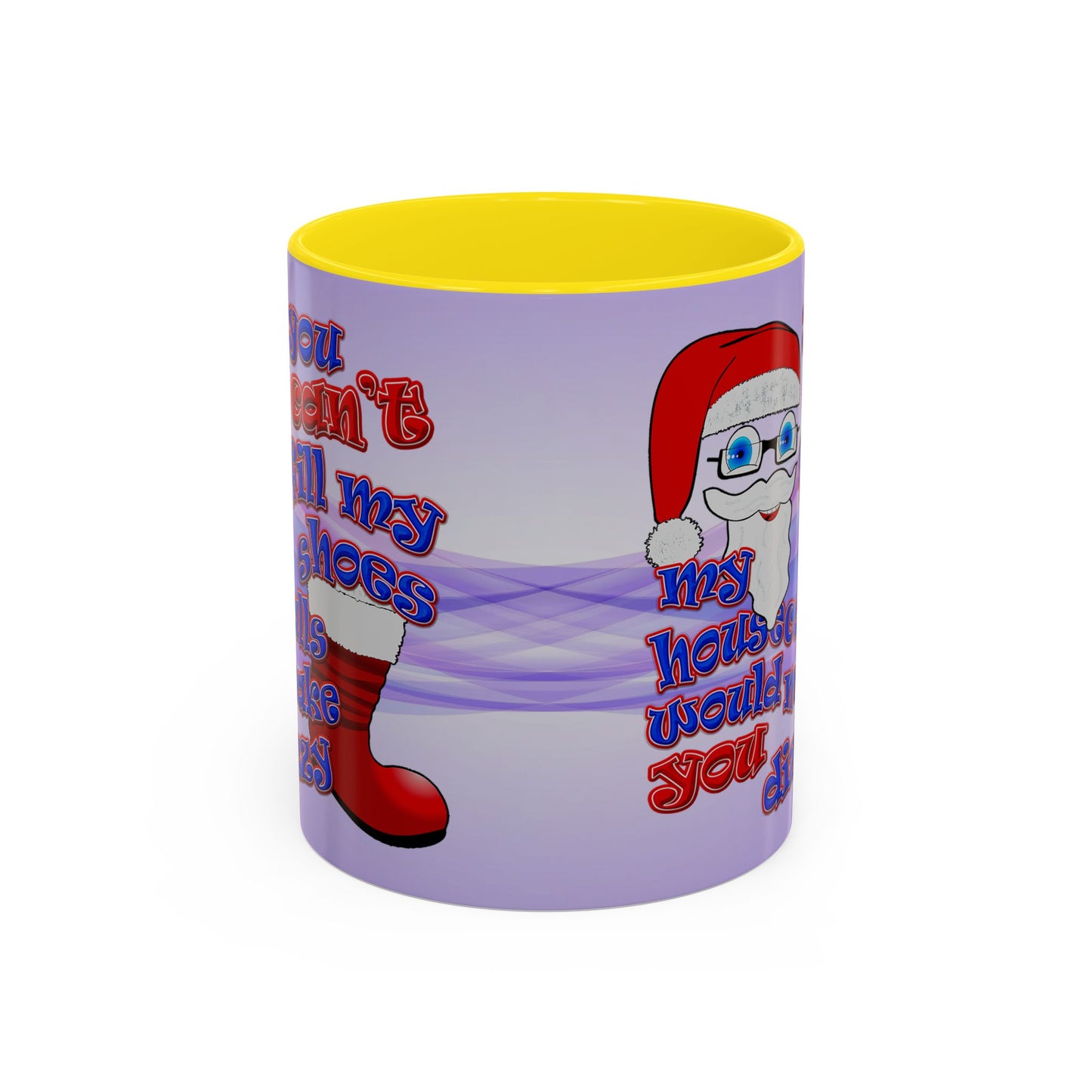 santa's shoes - Accent Mug (light blue-pink wave)