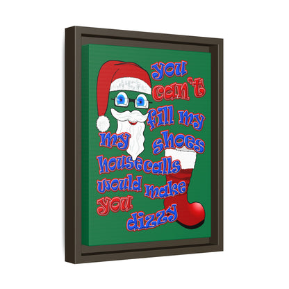 santa's shoes - framed canvas art (dark green)
