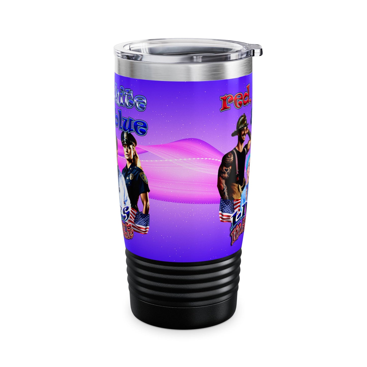 rw&b lives matter - Ringneck Tumbler, 20oz (purple-pink wave)