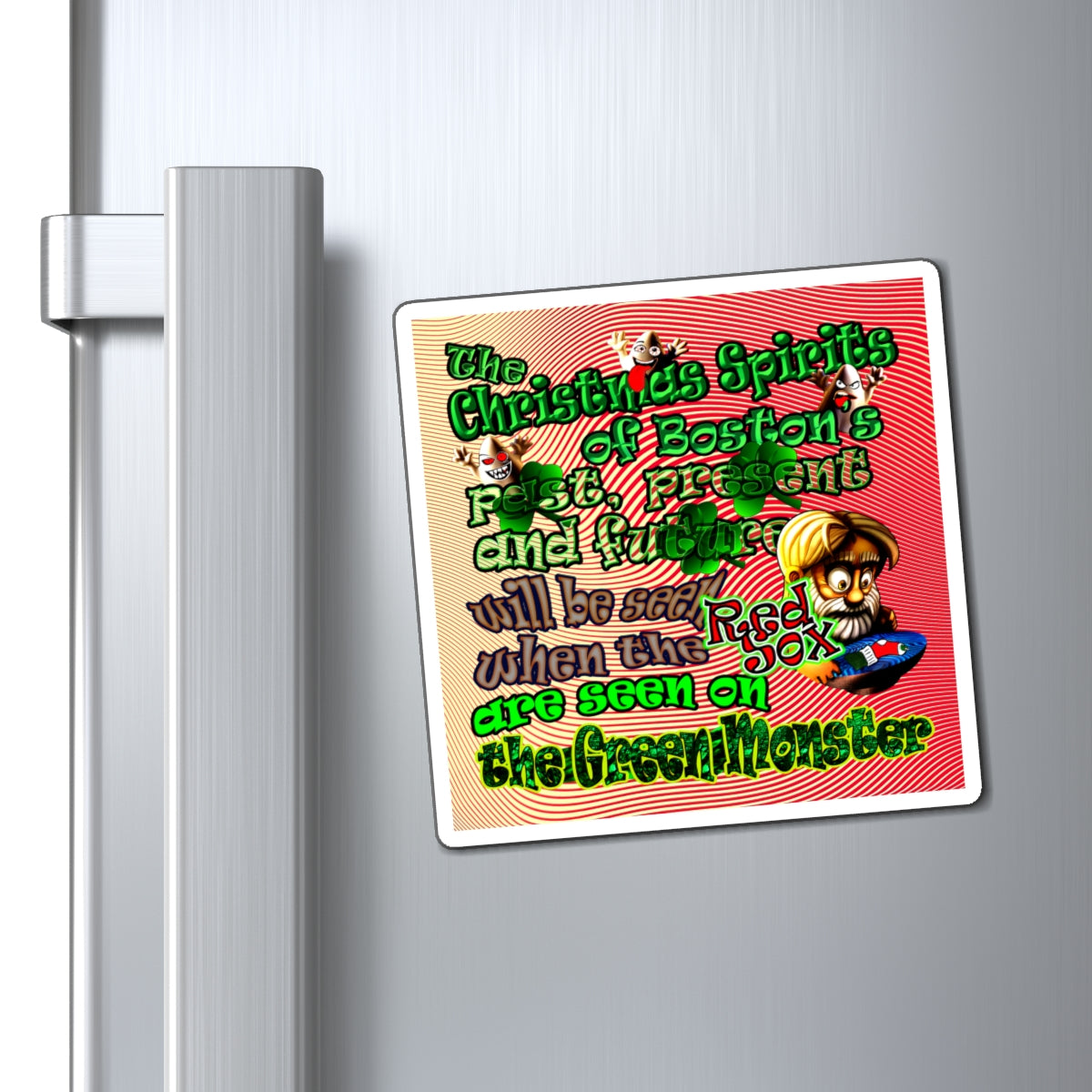 christmas spirits of boston - Magnets - (yellow-orange wave)