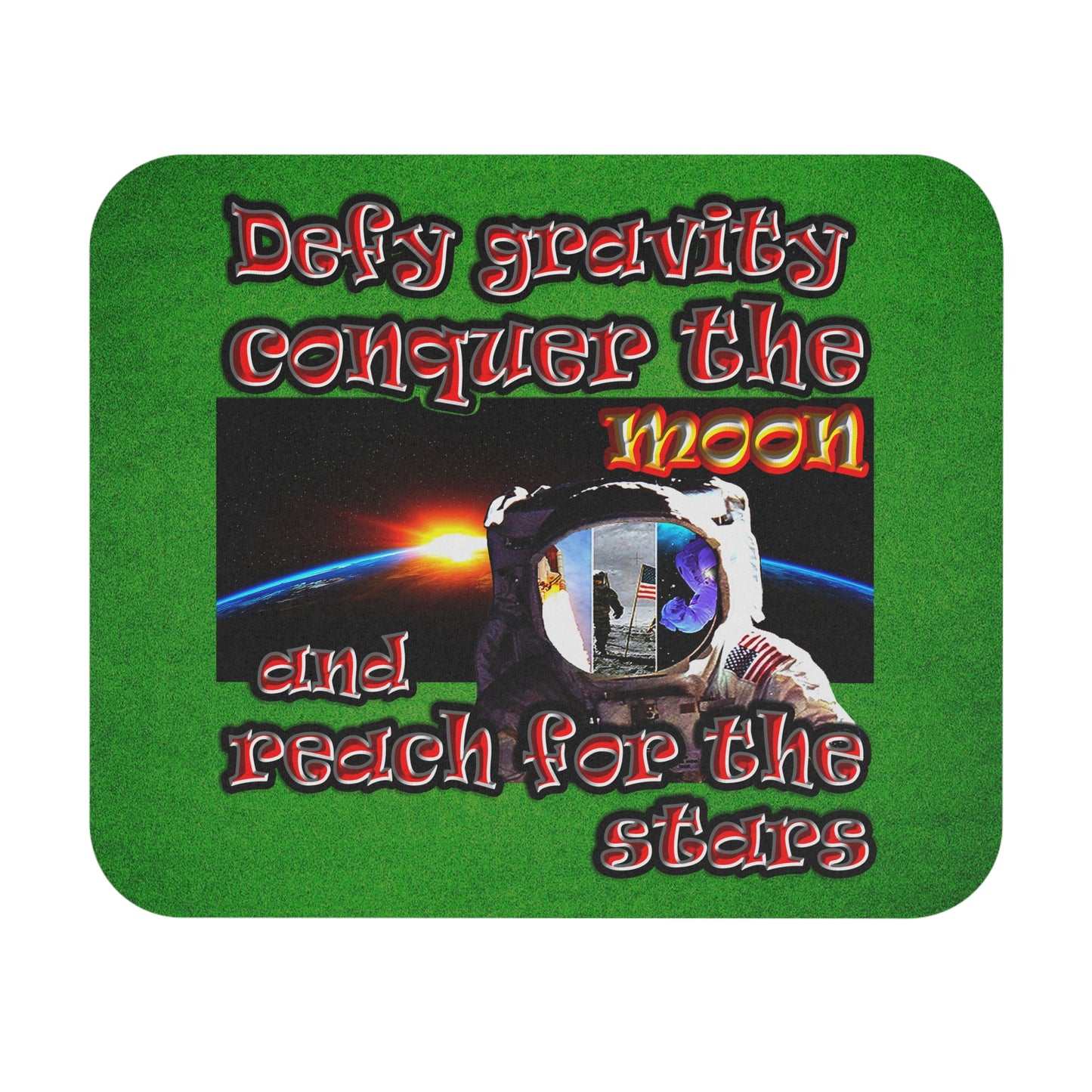 defy conquer reach - Mouse Pad (Rectangle) (green turf)