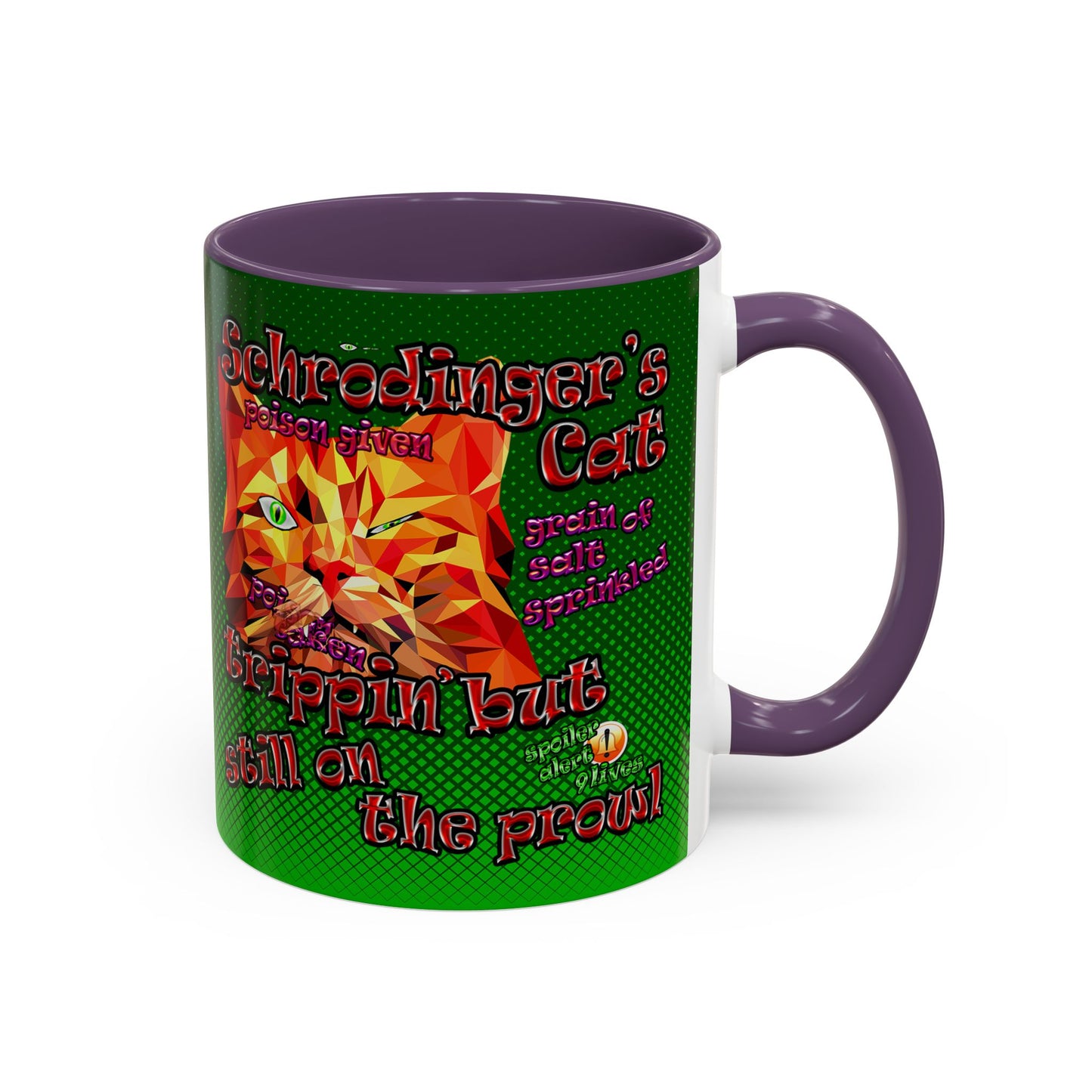 schrodinger's cat - Accent Mug (logo green)