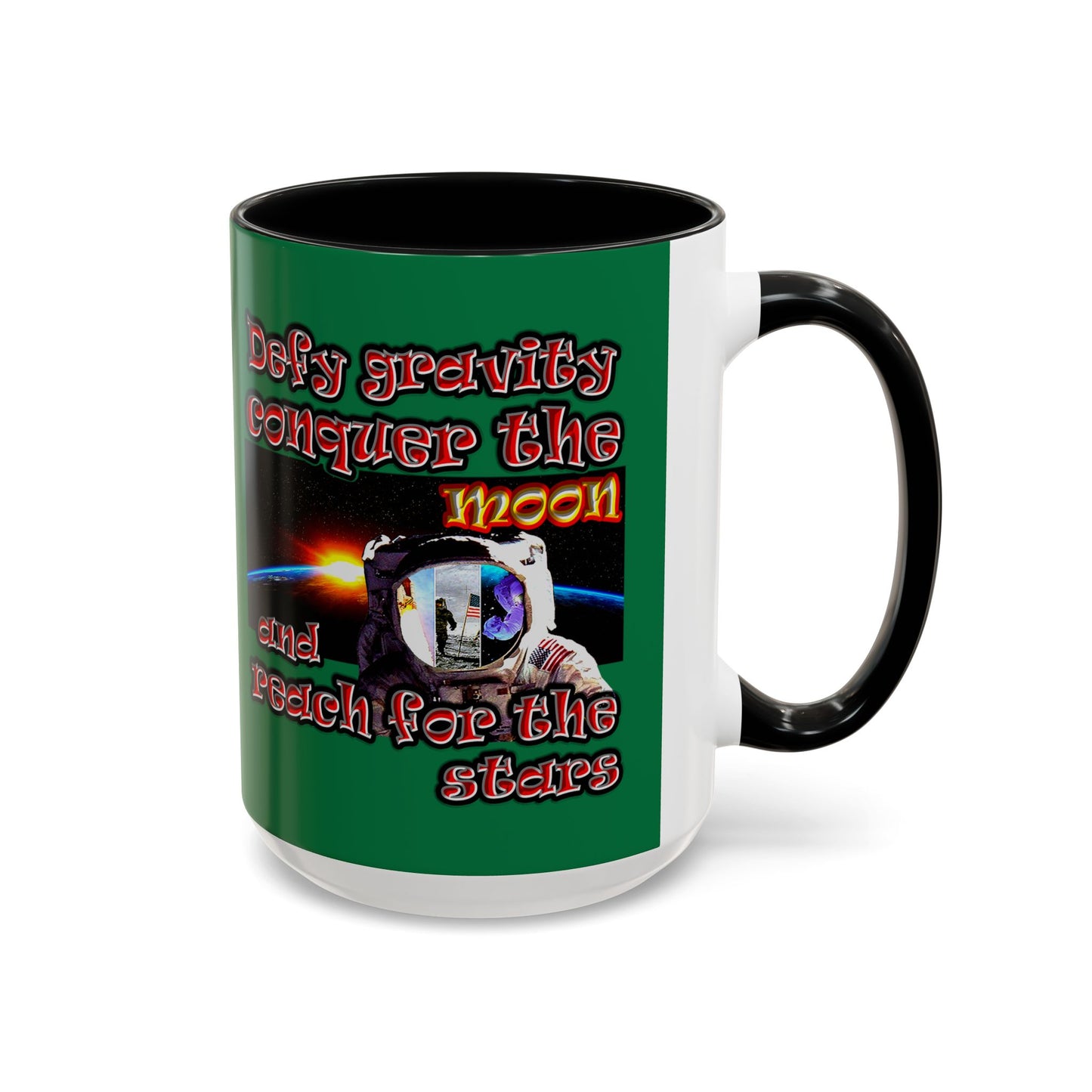 defy conquer reach - Accent Mug (dark green)