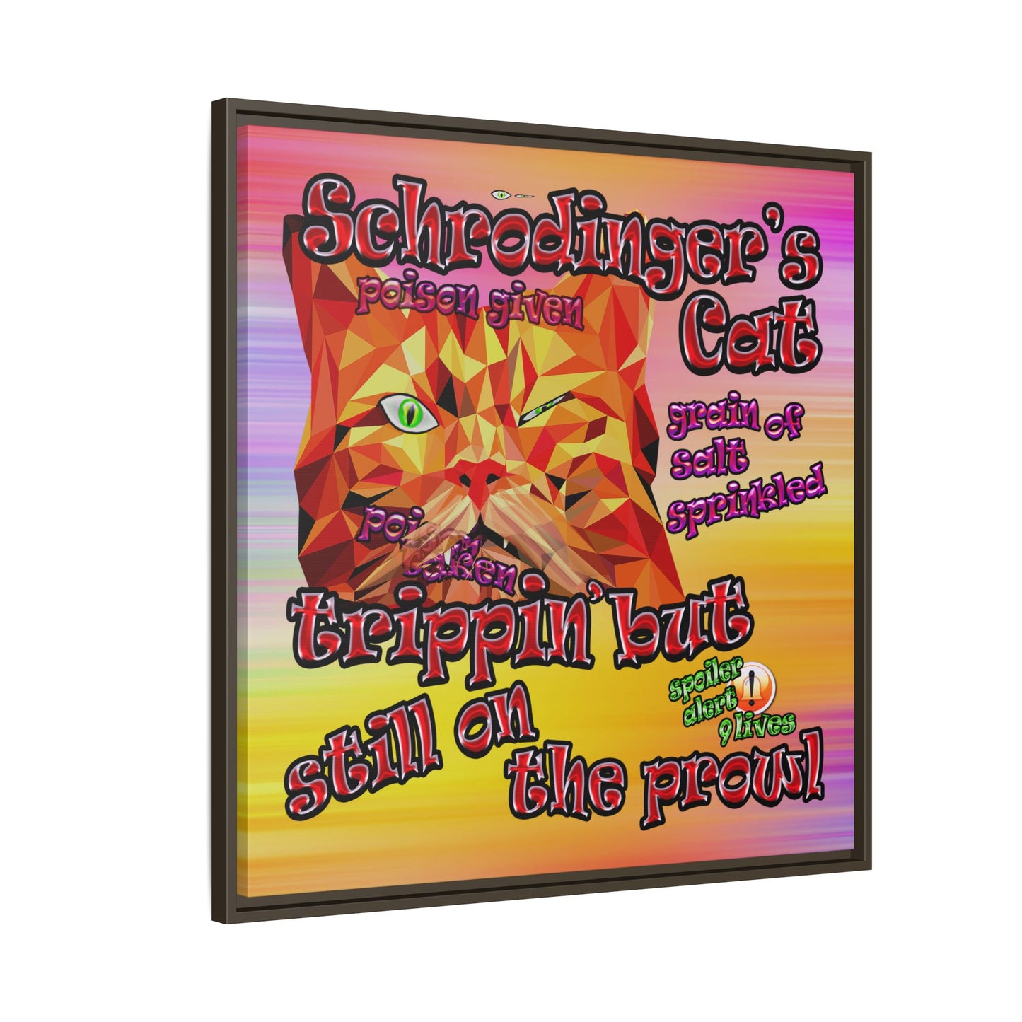 schrodinger's cat - framed canvas art (color blur)
