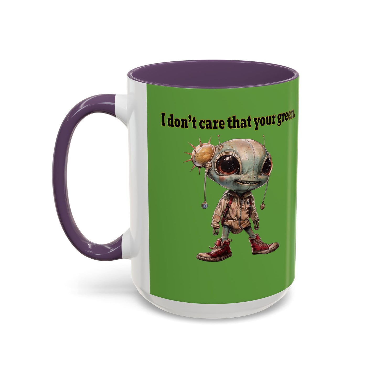 I don't care that your grey - Accent Mug (green)