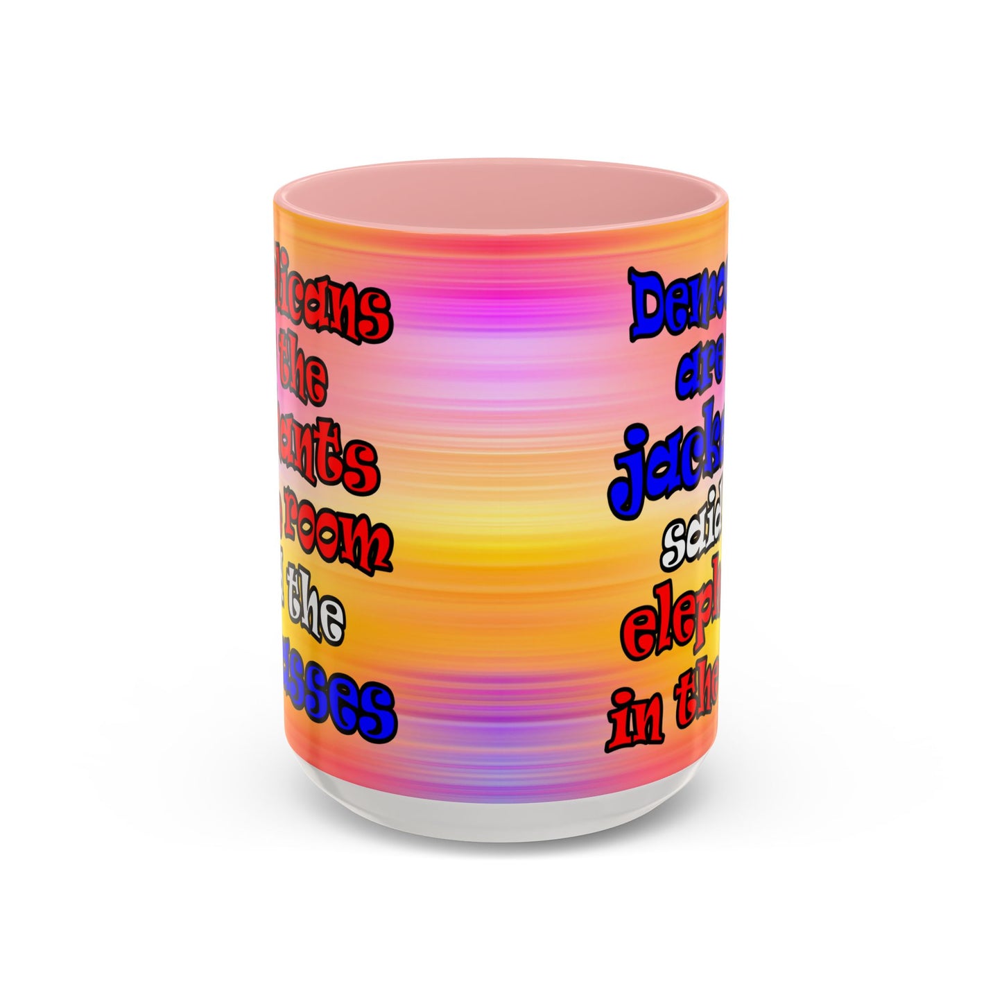 donkeys and elephants - Accent Mug (color blur)