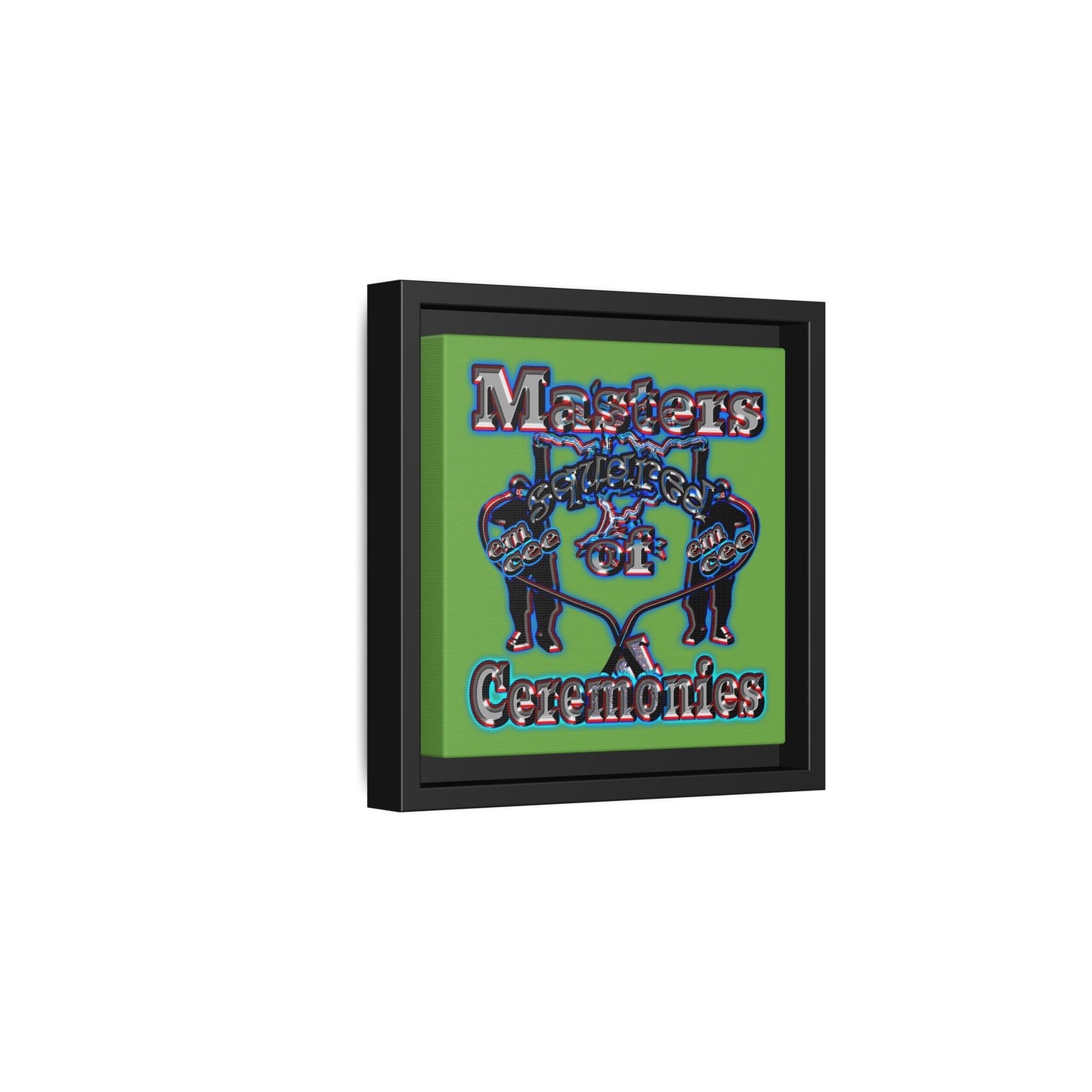 em cee squared - framed canvas art (green)