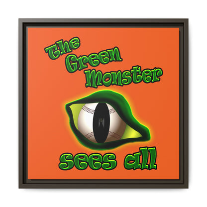 green monster - framed canvas art (orange)