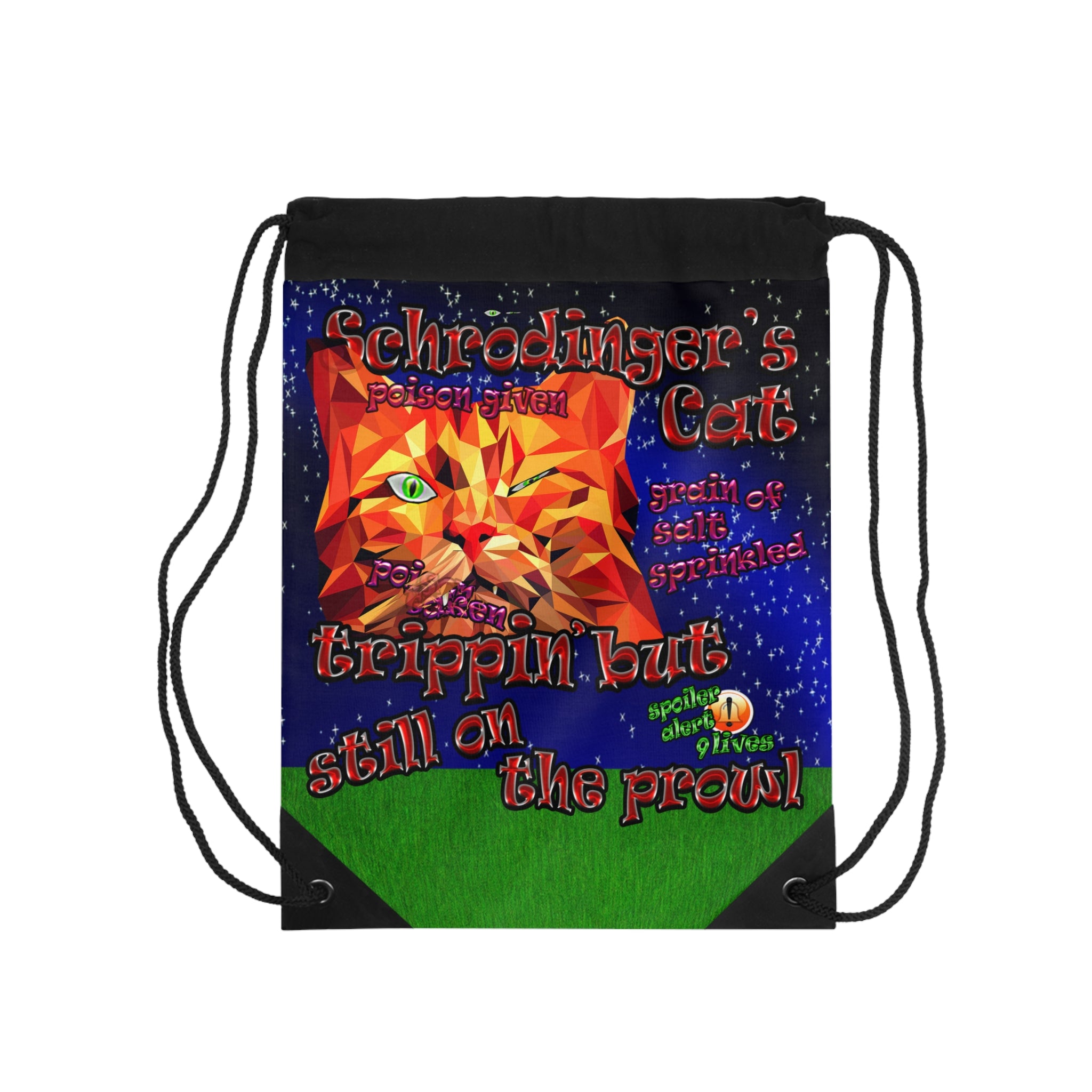 schrodinger's cat - Drawstring Bag ('snoops' background)