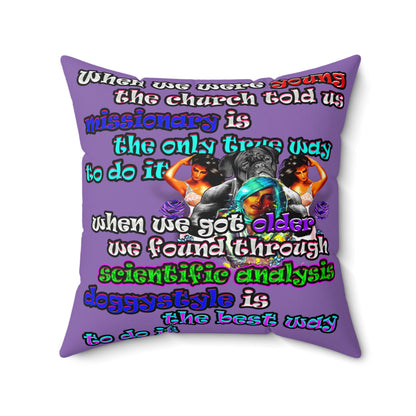 doggystyle - Spun Polyester Square Pillow - (light purple)