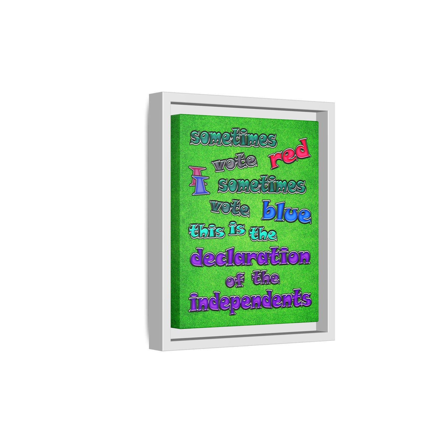 declaration of the independents - framed canvas art (green turf)