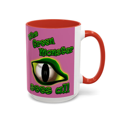 green monster - Accent Mug (light pink)