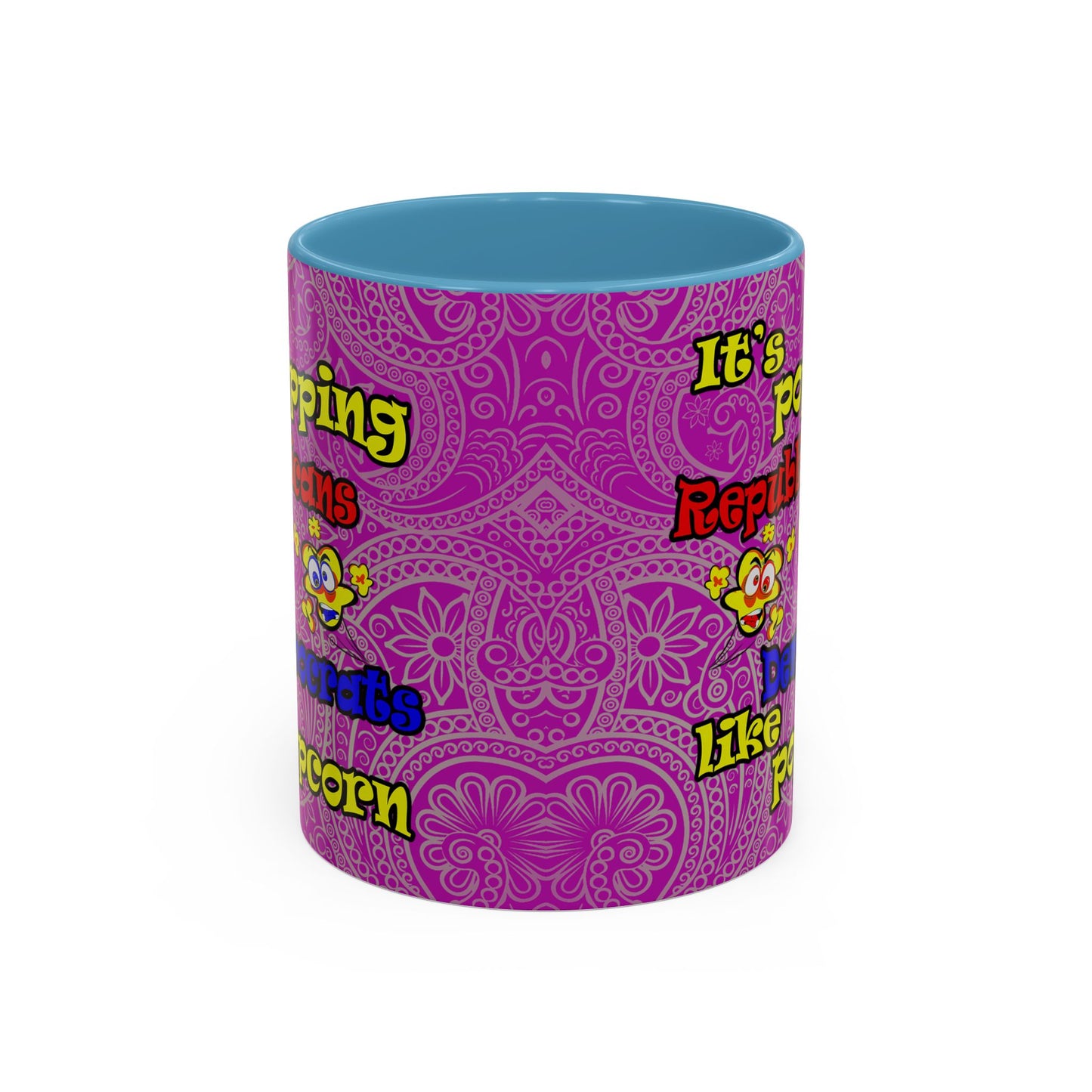 popping like popcorn - Accent Mug (pink swirl)