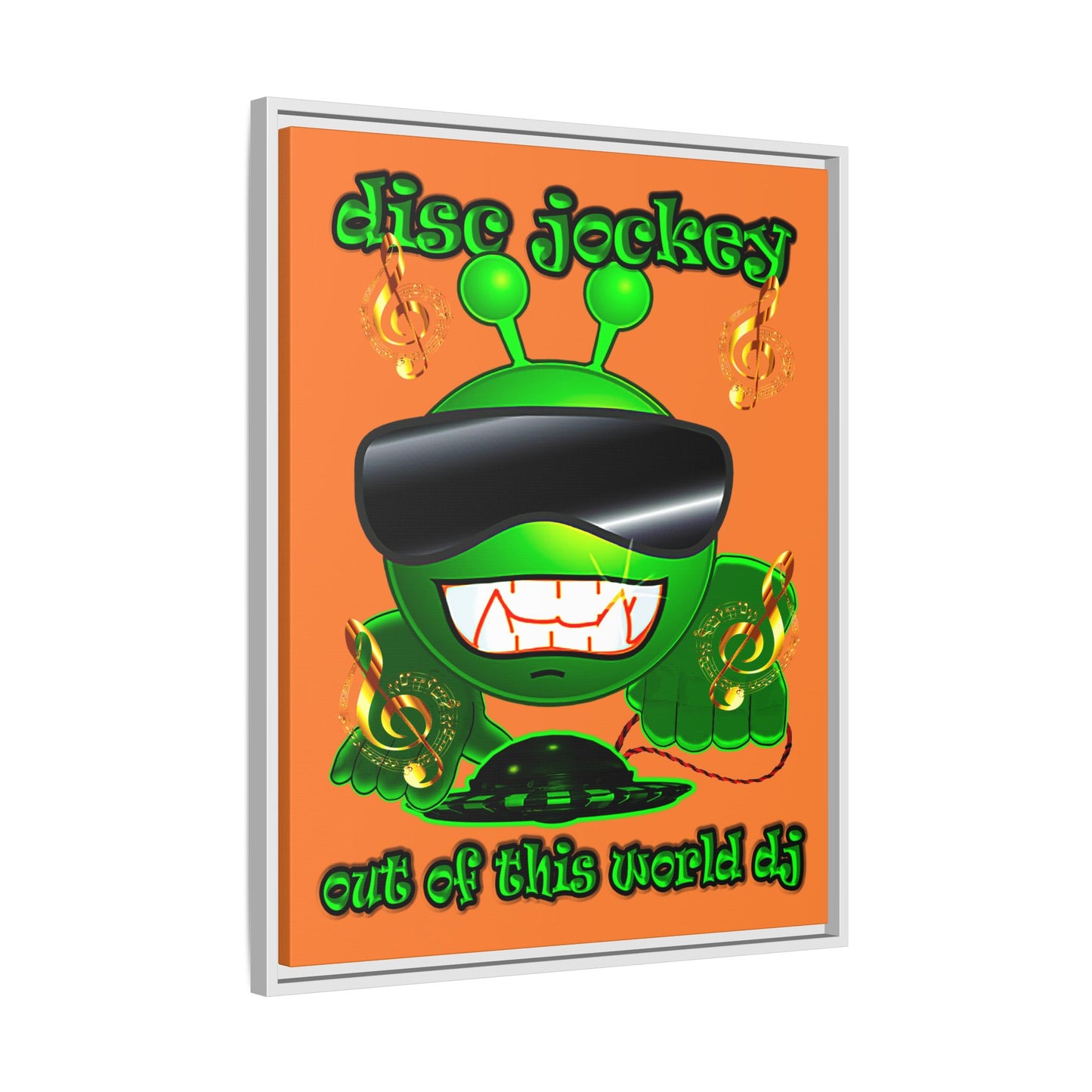 disc jockey - framed canvas art (crusta)