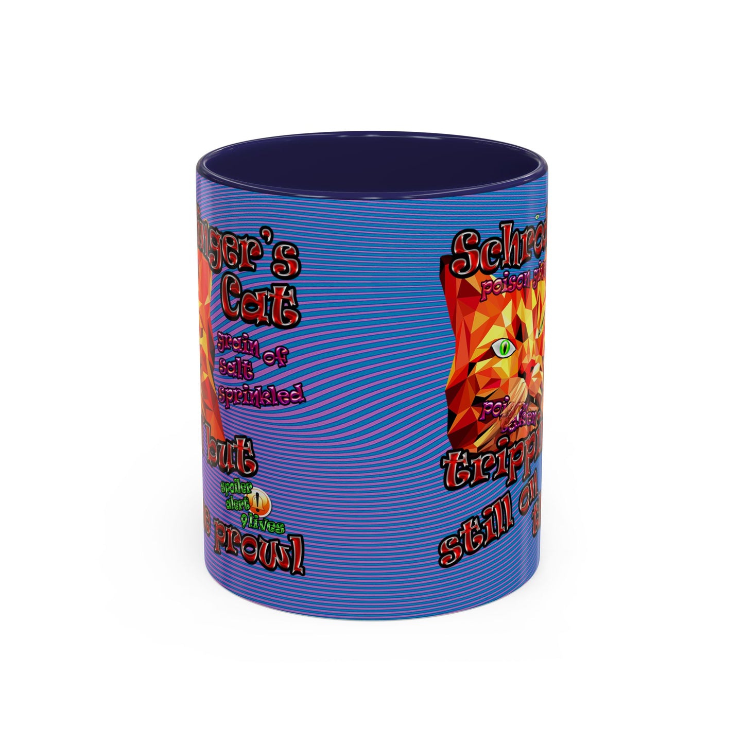 schrodinger's cat - Accent Mug (light blue-purple wave)