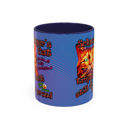 schrodinger's cat - Accent Mug (light blue-purple wave)