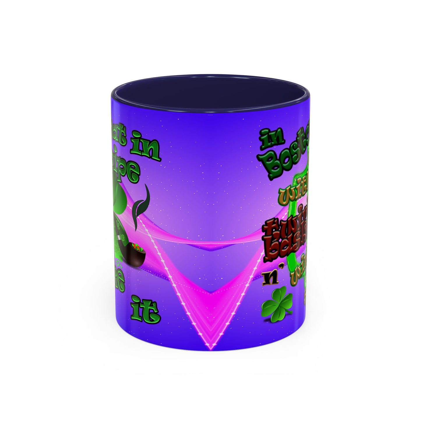 celtics logo - Accent Mug (purple-pink wave)