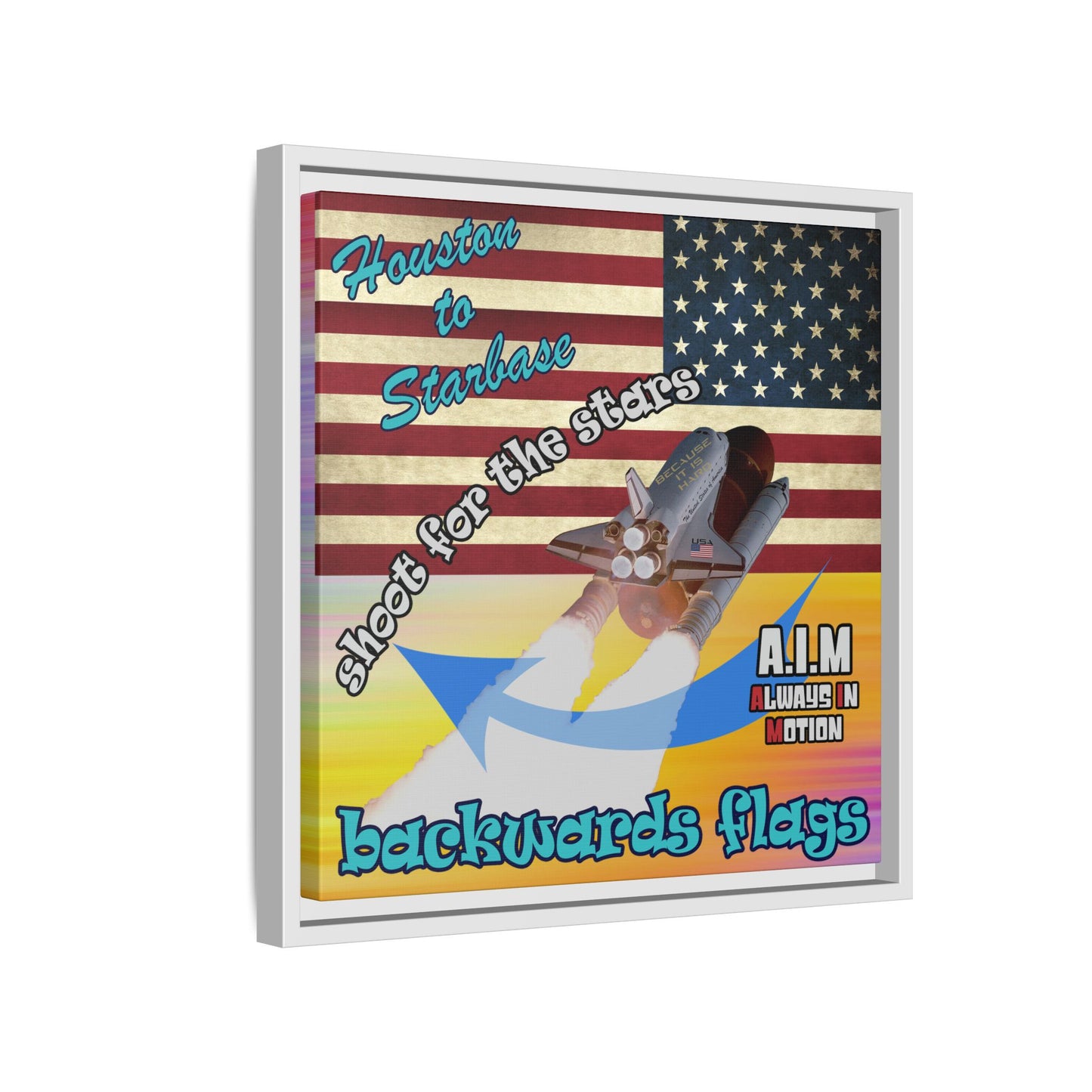 shoot for the stars - framed canvas art (color blur)