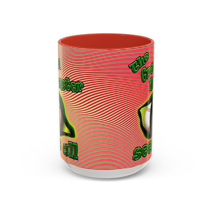 green monster - Accent Mug (yellow-orange wave)