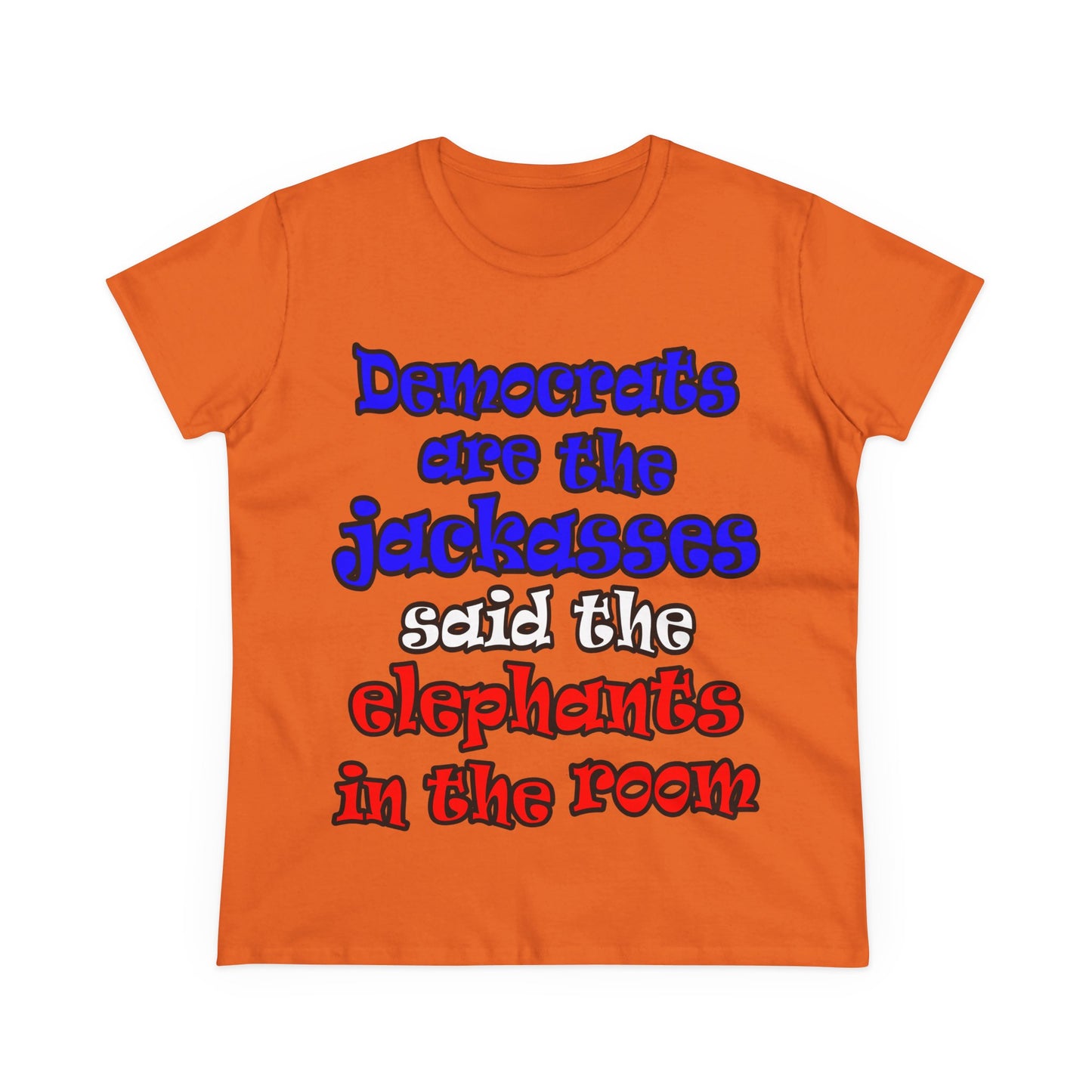 donkeys and elephants - Women's Midweight Cotton Tee