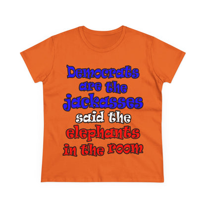 donkeys and elephants - Women's Midweight Cotton Tee