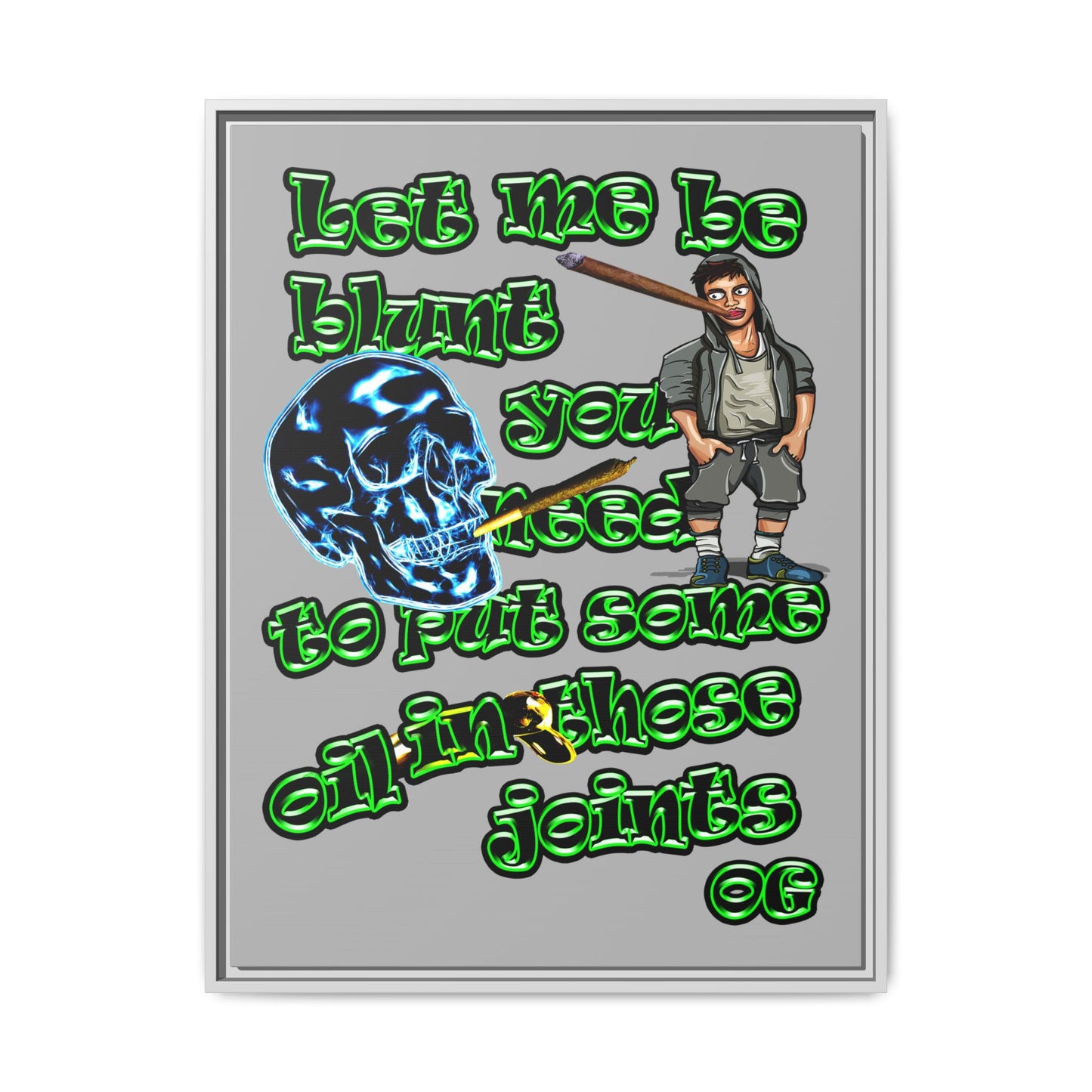 og - framed canvas art (light grey)