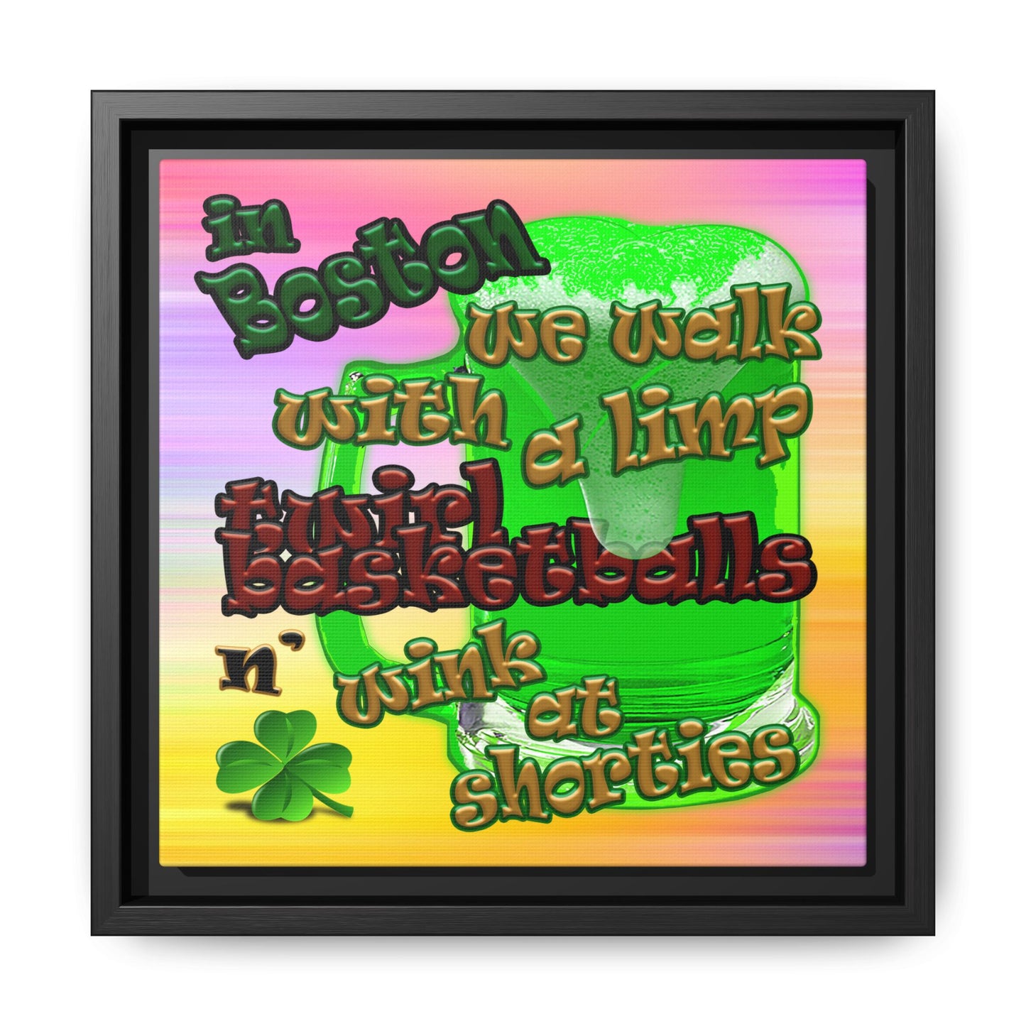 celtics logo - framed canvas art (color blur)