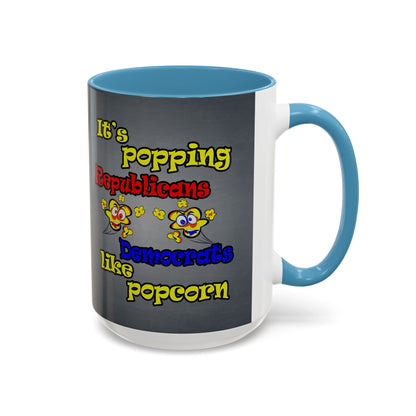 popping like popcorn - Accent Mug (grey-light grey)