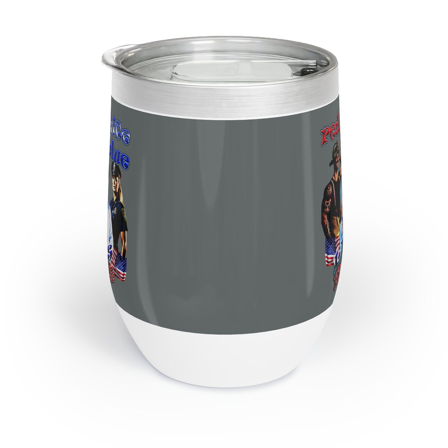 rw&b lives matter - Chill Wine Tumbler (dark grey)