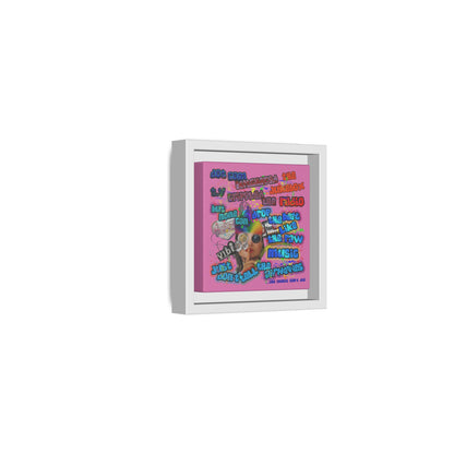 drop the beat - framed canvas art (light pink)