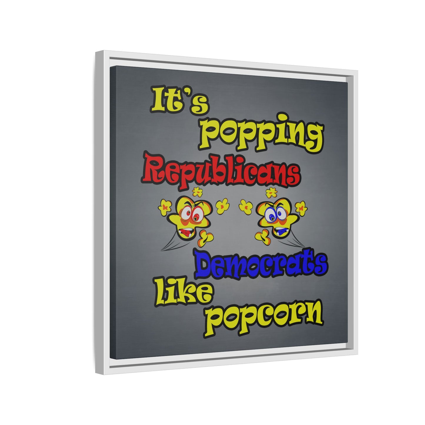 popping like popcorn - framed canvas art (grey-light grey)
