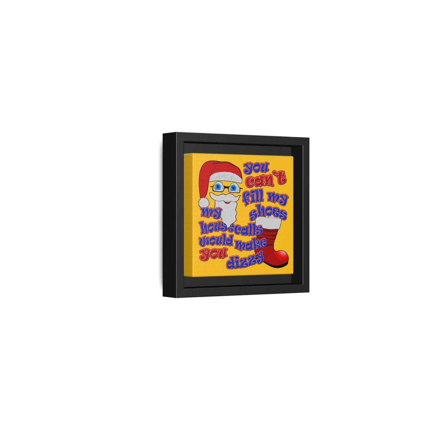 santa's shoes - framed canvas art (yellow)