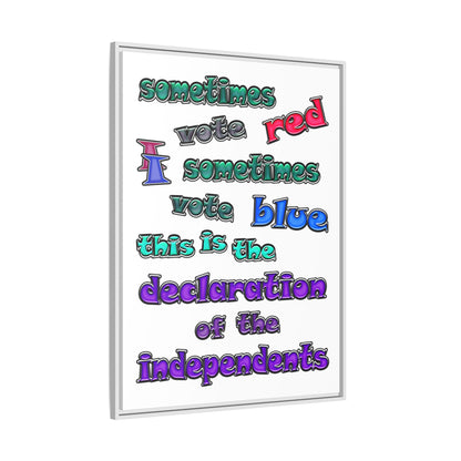 declaration of the independents - framed canvas art (white)
