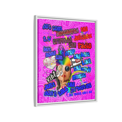 drop the beat - framed canvas art (pink swirl)
