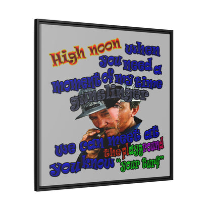 high noon - framed canvas art (light grey)