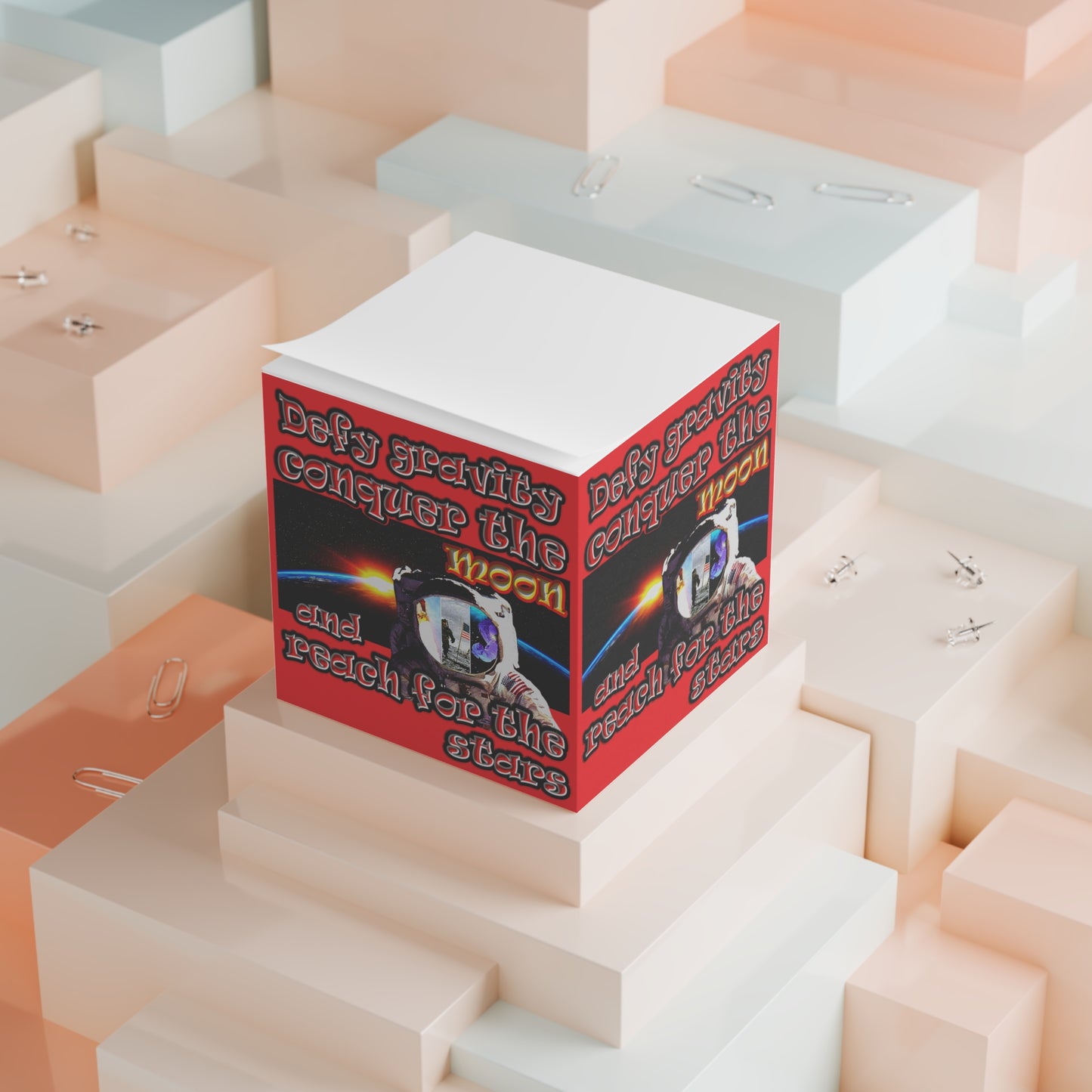 defy conquer reach - note cube (red)