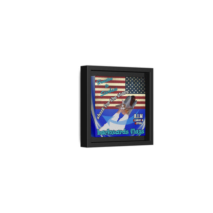 shoot for the stars - framed canvas art (blue-white wave)