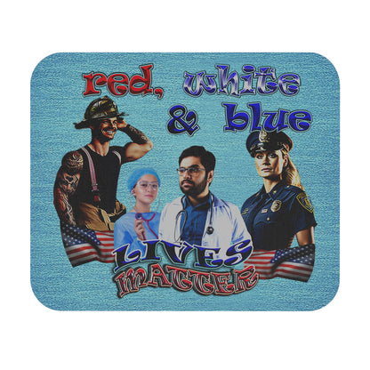 rw&b lives matter - Mouse Pad (Rectangle) (faded blue)
