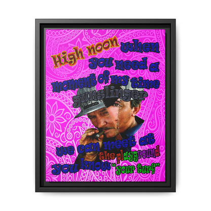 high noon - framed canvas art (pink swirl)