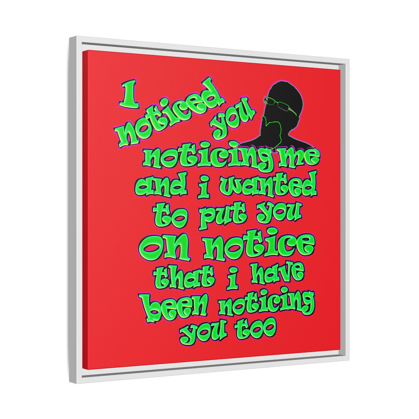 noticed you noticing - framed canvas art (red)